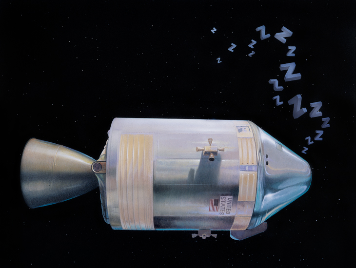 Illustration of Command Service Module (CSM) sitting still in space