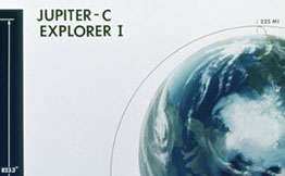 Illustration showing characteristics of the Jupiter C launch vehicle and the Explorer I satellite