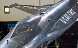 The North American X-15 hanging in the Smithsonian National Air and Space Museum