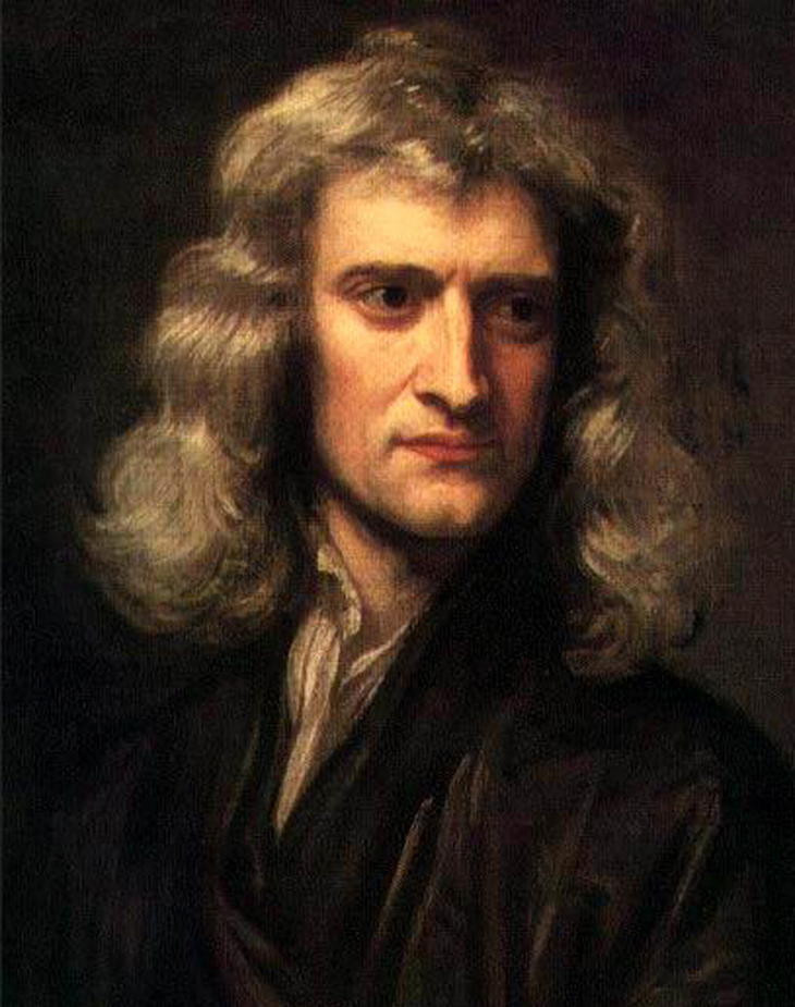 An oil painting of Sir Isaac Newton