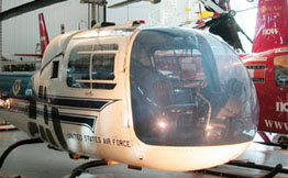 Bell H-13J helicopter, on display at the National Air and Space Museum’s Steven F. Udvar-Hazy Center