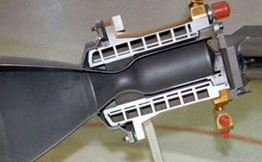 A cutaway of the Radiamic liquid-fuel thruster