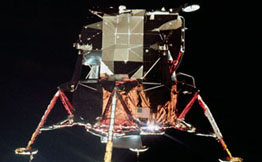 Photograph of Apollo 11 Lunar Module taken during separation of the lunar module and the command module.