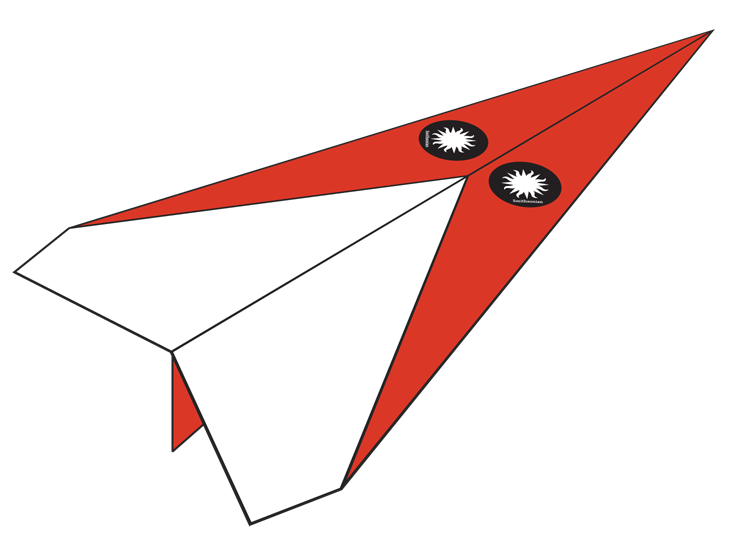 paper rocket logo clipart