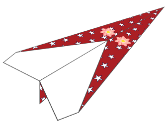 User designed paper airplane in one of three styles