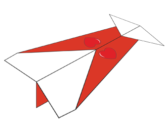 User designed paper airplane in one of three styles
