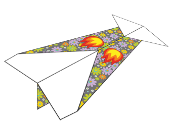 User designed paper airplane in one of three styles